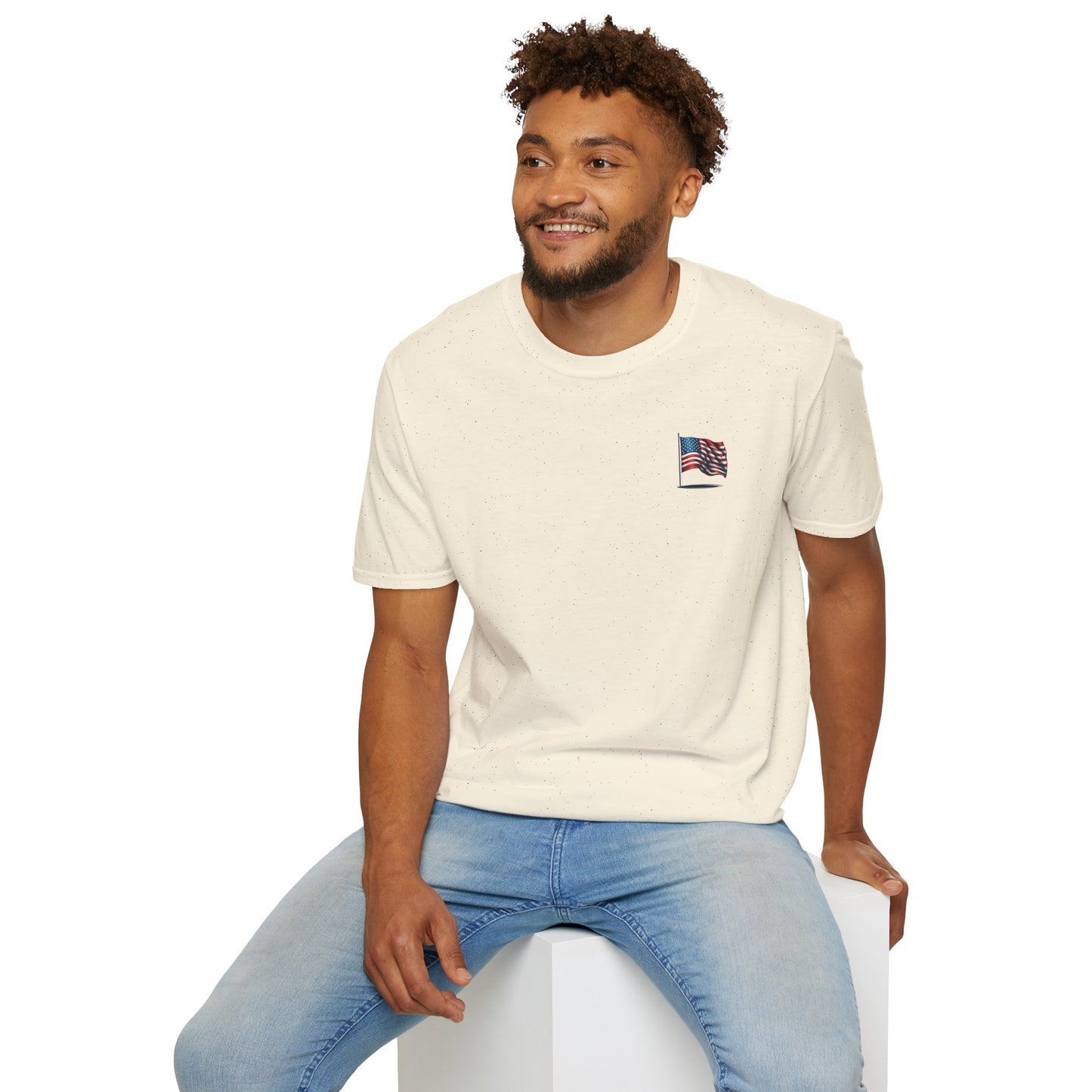 Patriotic Unisex Softstyle T-Shirt, American Flag Tee, USA Pride Shirt, Perfect for Independence Day, Casual Wear
