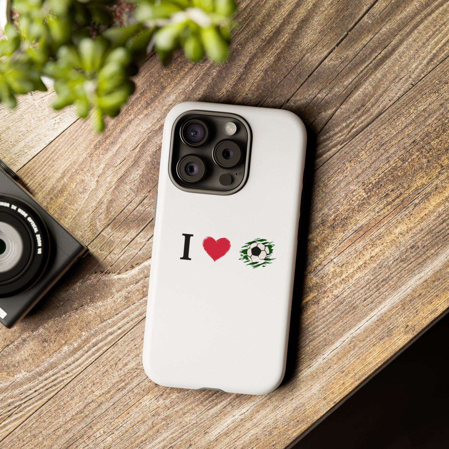 Soccer Phone Case, I Love Soccer, Tough Case Cover, Sporty Phone Accessories, Gift for Soccer Lovers, Unique Soccer Design