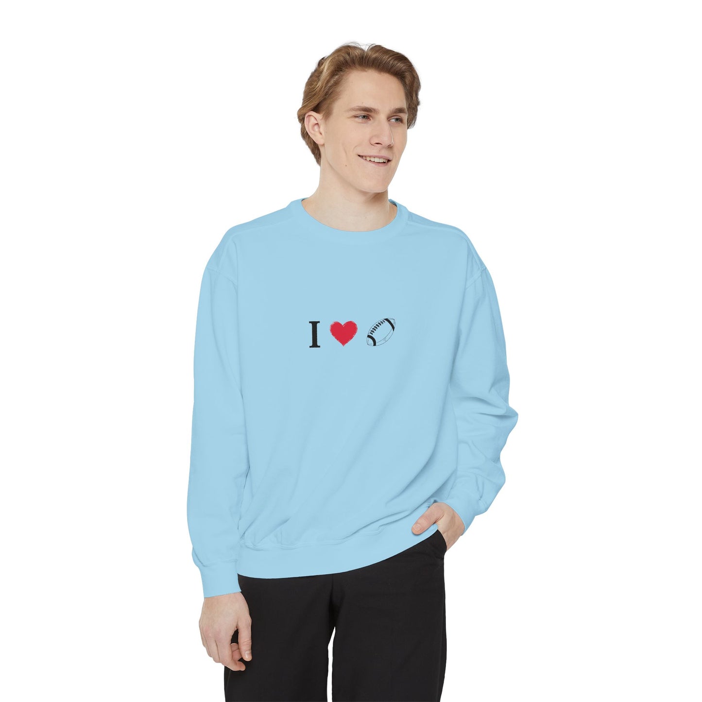 Unisex Sweatshirt, I love Football, Cozy, Perfect for Everyday Wear, Gift Idea for Friends, Couples, and Special Occasions