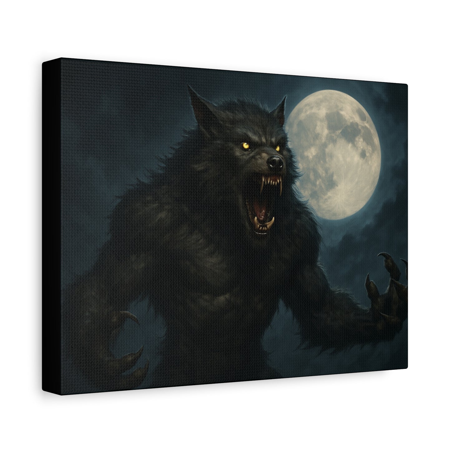 Werewolf Moon Canvas Art | Dark Fantasy Decor for Halloween, Gothic Home, Werewolf Lover Gift, Unique Wall Art, Spooky Decor