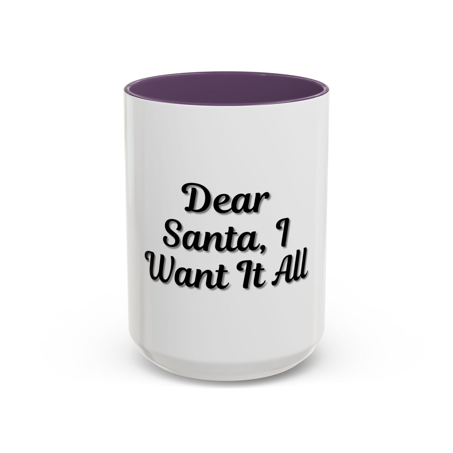 Dear Santa Accent Coffee Mug - Fun Holiday Mug for Christmas Enthusiasts