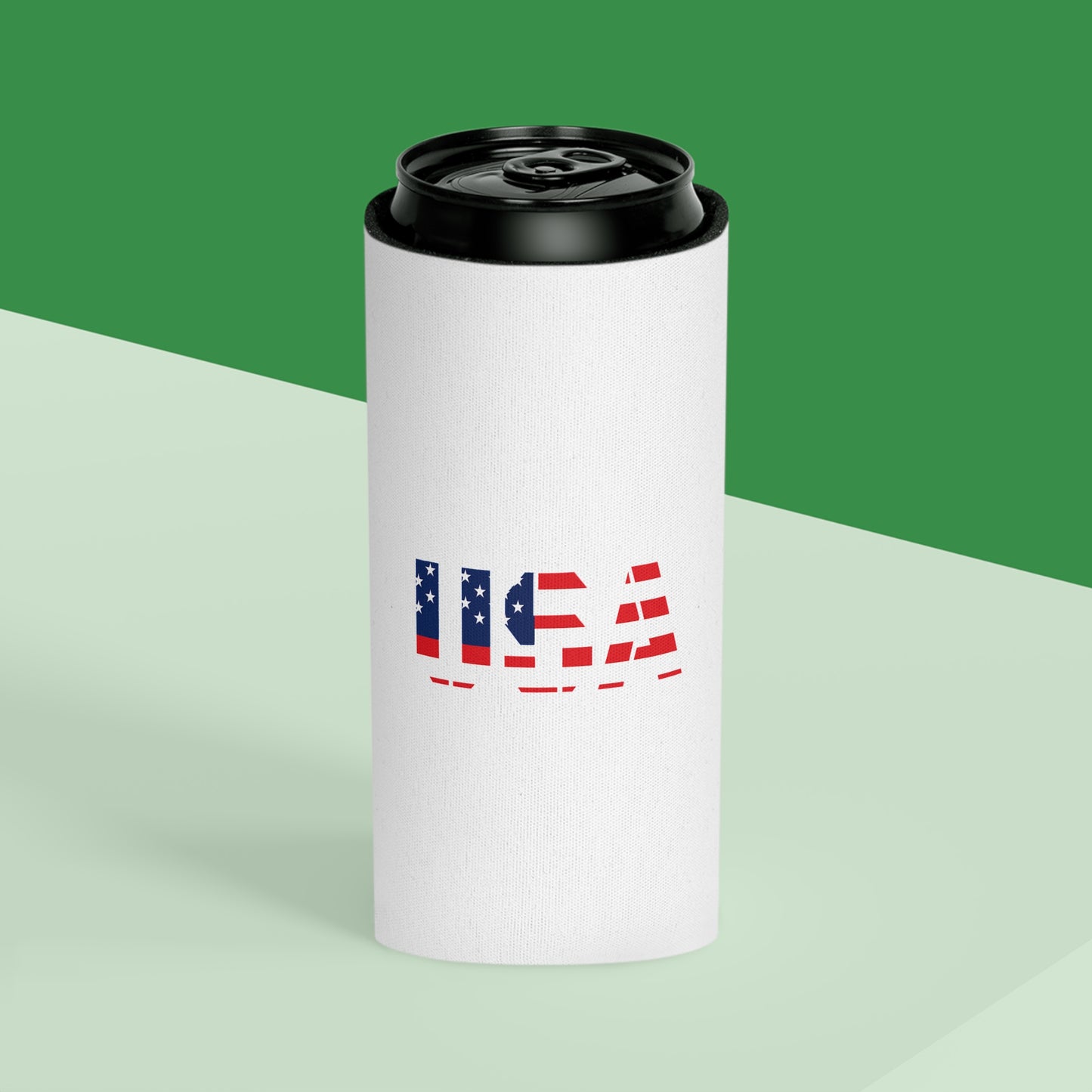 USA Flag Can Cooler - Perfect for BBQs, Independence Day, Tailgating, Memorial Day, Housewarming