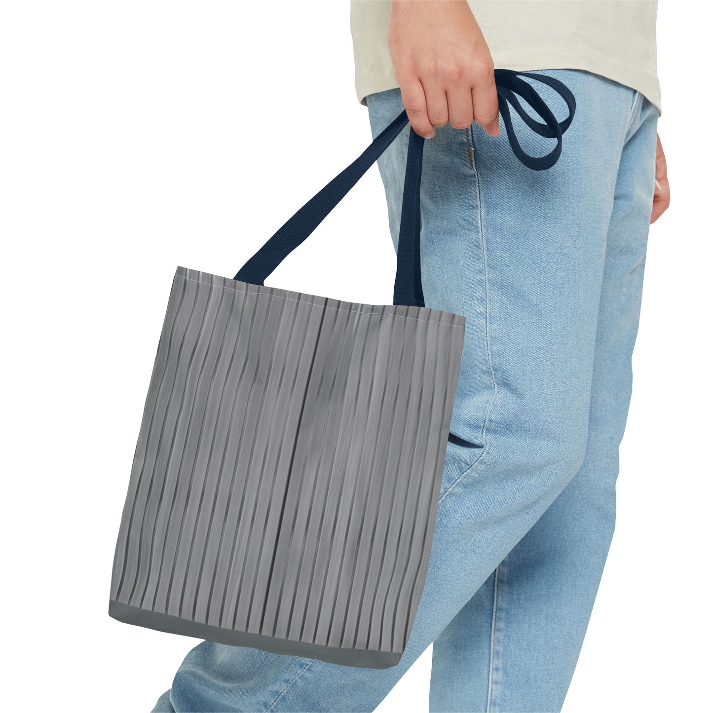 Stylish Gray Striped Tote Bag for Everyday Use