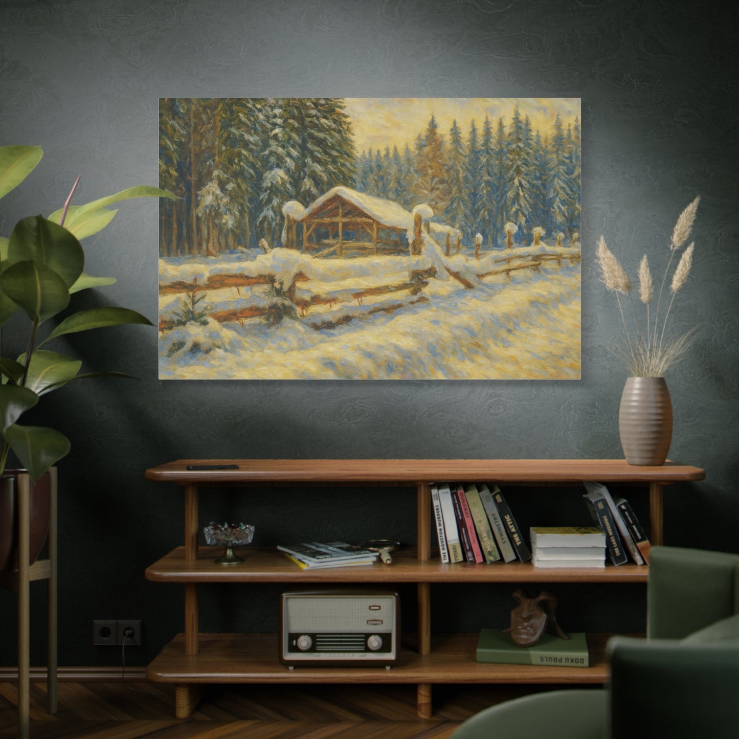 Canvas Wall Art, Winter Landscape Print, Home Decor, Rustic Art, Gift for Nature Lovers, Holiday Decoration