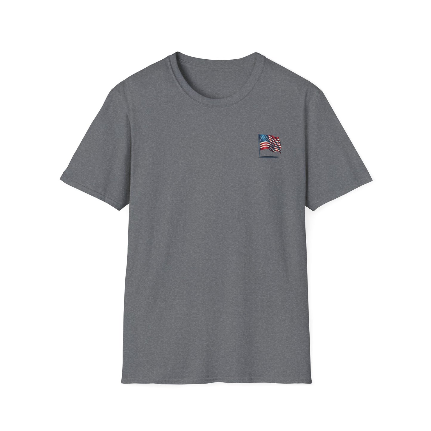 Patriotic Unisex Softstyle T-Shirt, American Flag Tee, USA Pride Shirt, Perfect for Independence Day, Casual Wear