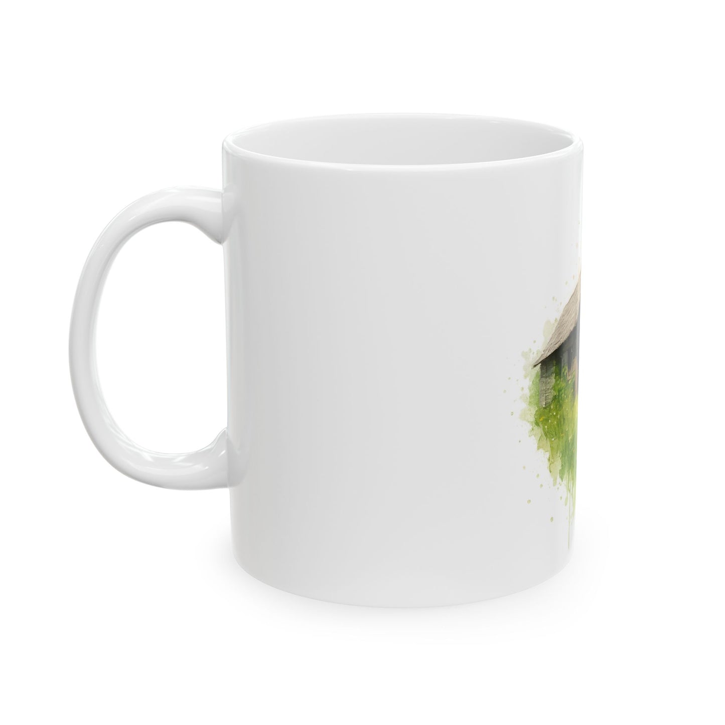 Rustic Cabin Ceramic Mug - Cozy Coffee Cup for Nature Lovers, Gift for Home, Farmhouse Decor, Tea Time, Camping Enthusiasts