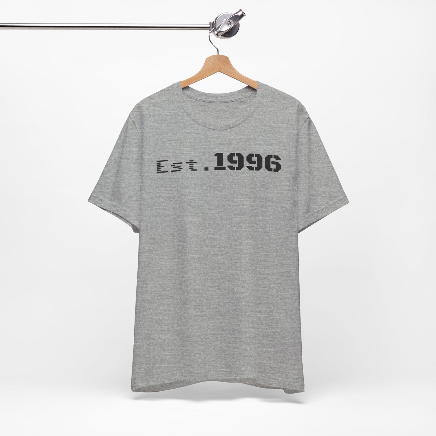 Unisex Jersey Tee - 'Est. 1996' Graphic Shirt, Birthday Gift, Casual Wear, Vintage Style, Retro Fashion, Gift for Him/Her