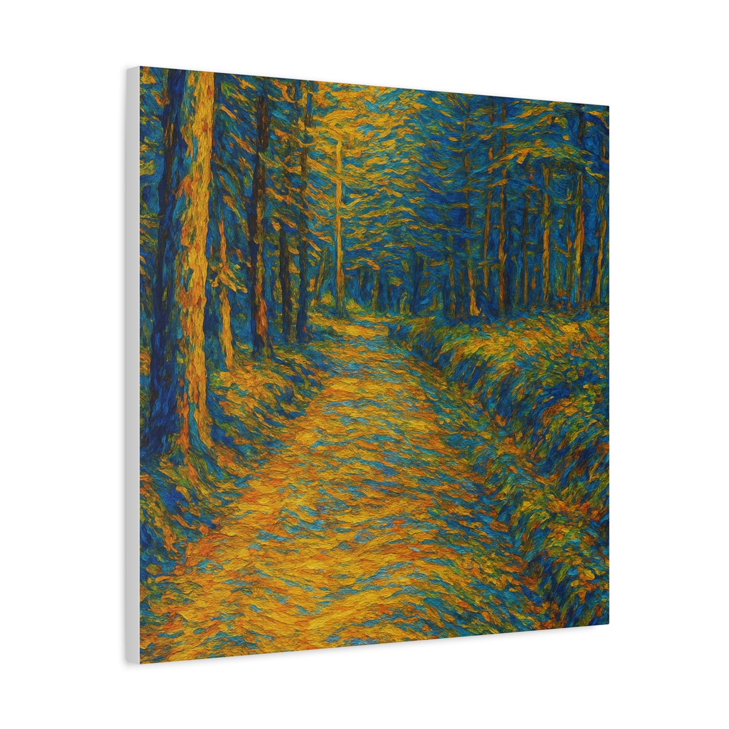 Van Gogh Style Forest Canvas Art | Nature Wall Decor, Home Office Accent, Gift for Nature Lovers, Gallery Wrapped, Living Room Wall Art