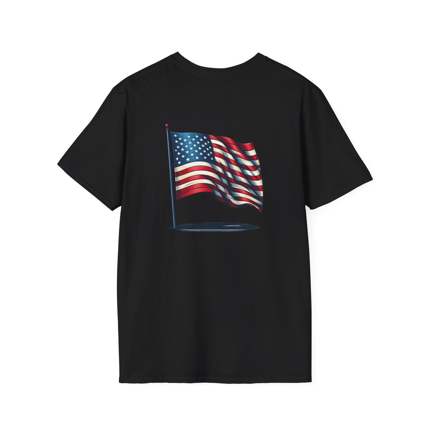 Patriotic Unisex Softstyle T-Shirt, American Flag Tee, USA Pride Shirt, Perfect for Independence Day, Casual Wear