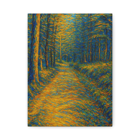 Van Gogh Style Forest Canvas Art | Nature Wall Decor, Home Office Accent, Gift for Nature Lovers, Gallery Wrapped, Living Room Wall Art