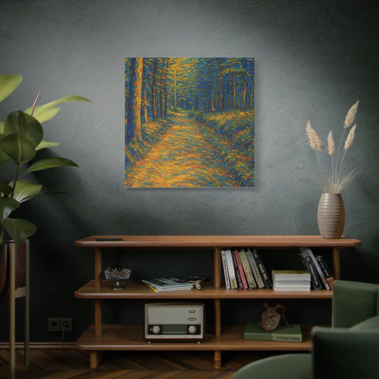 Van Gogh Style Forest Canvas Art | Nature Wall Decor, Home Office Accent, Gift for Nature Lovers, Gallery Wrapped, Living Room Wall Art