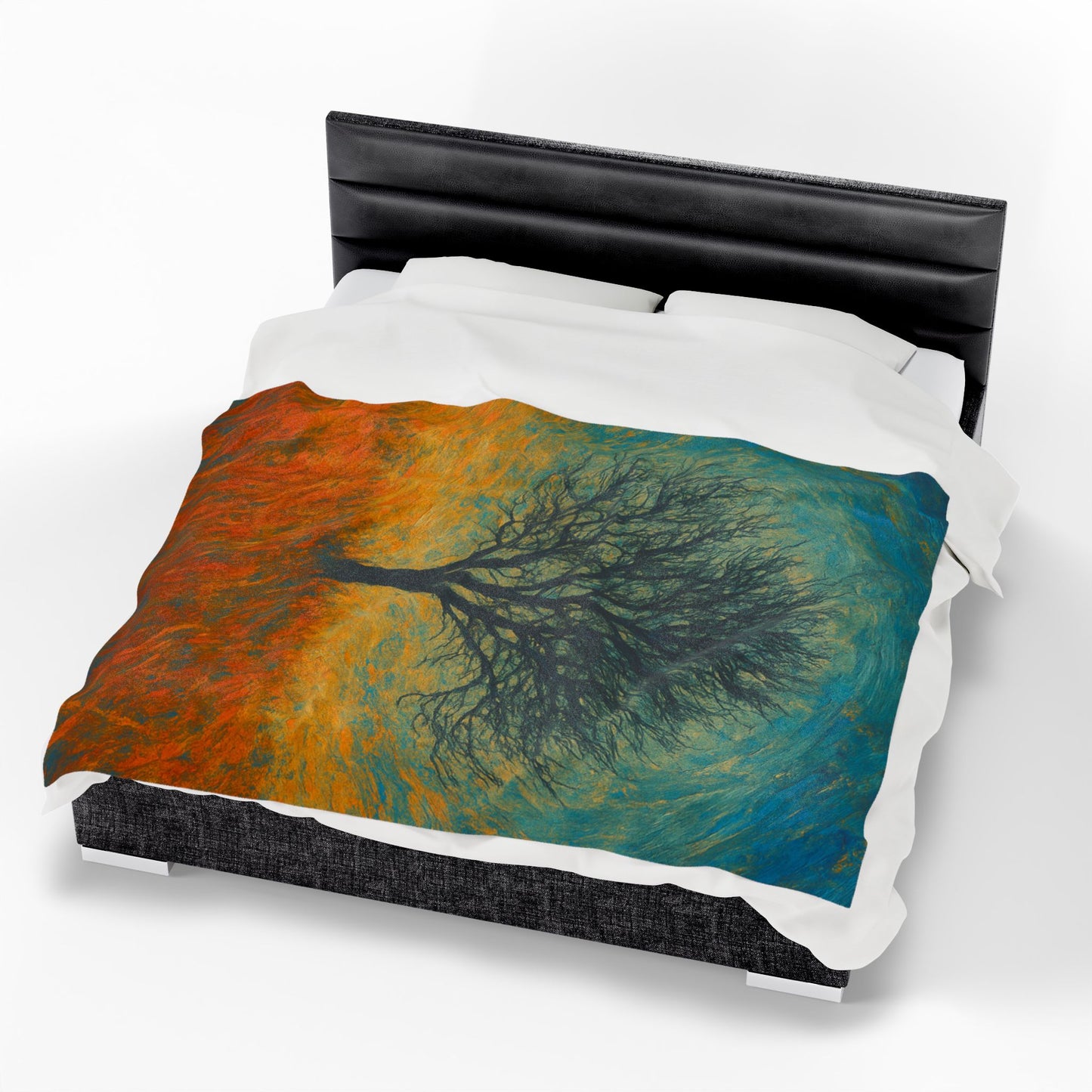 Cozy Velveteen Plush Blanket with Serene Tree Design | Comfortable Home Decor, Gift for Nature Lovers, Cozy Nights, Warmth&Style