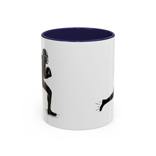 Football Player Themed Accent Coffee Mug, Sports Fan Gift, Unique Mug for Athletes, Coffee Lover, Game Day Essential