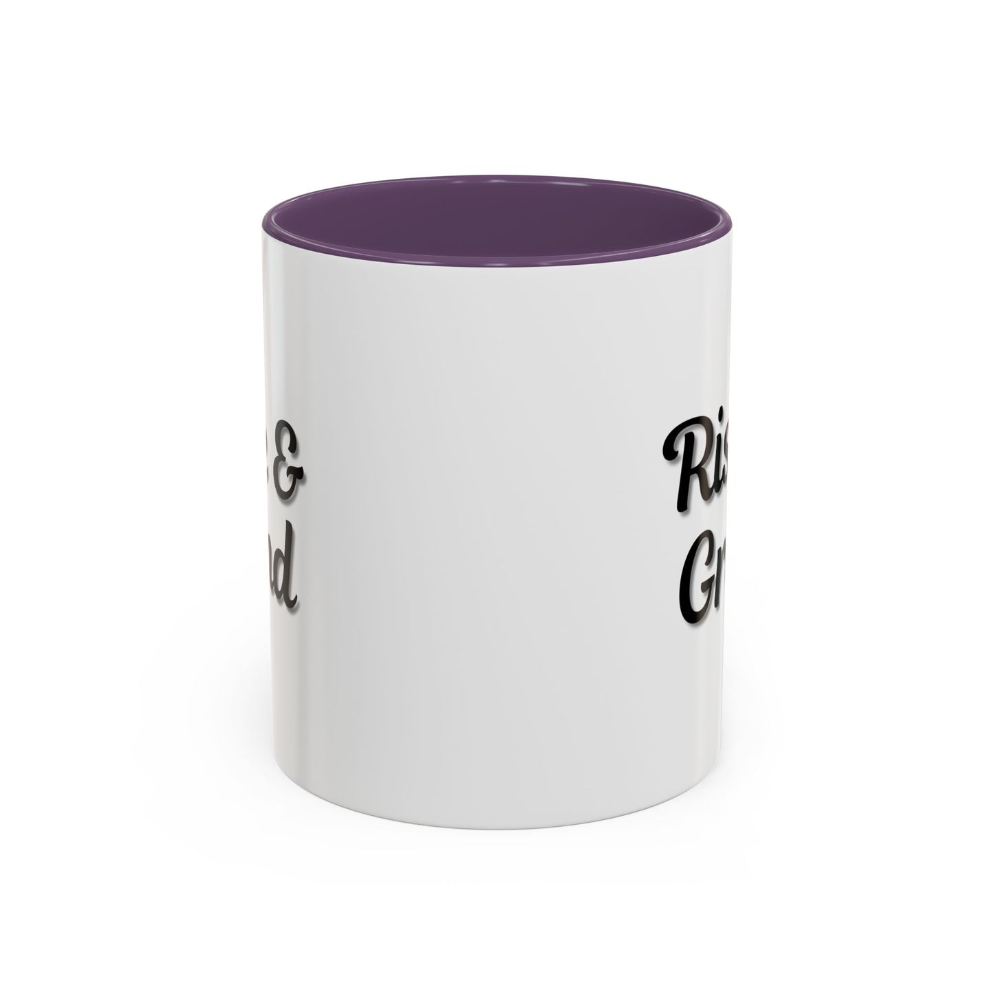 Rise & Grind Coffee Mug – Motivational Black Accent Mug for Daily Inspiration