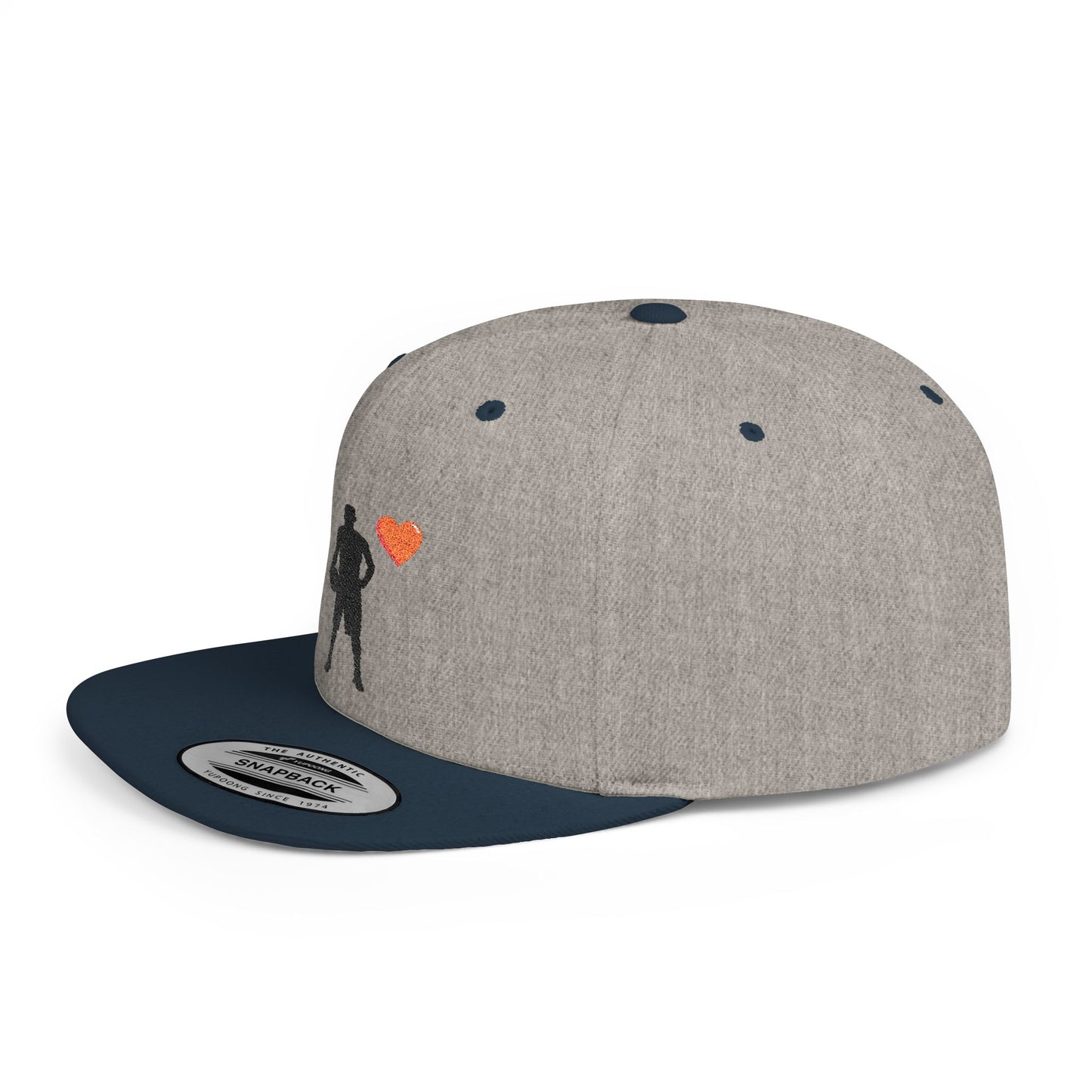 Sporty Love Flat Bill Snapback Hat – Adjustable Cap for Athletes, Casual Wear, Gifts for Sports Fans, Basketball Enthusiasts, Unique