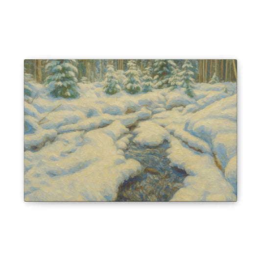 Winter Landscape Canvas Art, Nature Decor, Gallery Wall Art, Cozy Home Accent, Winter Wonderland Painting