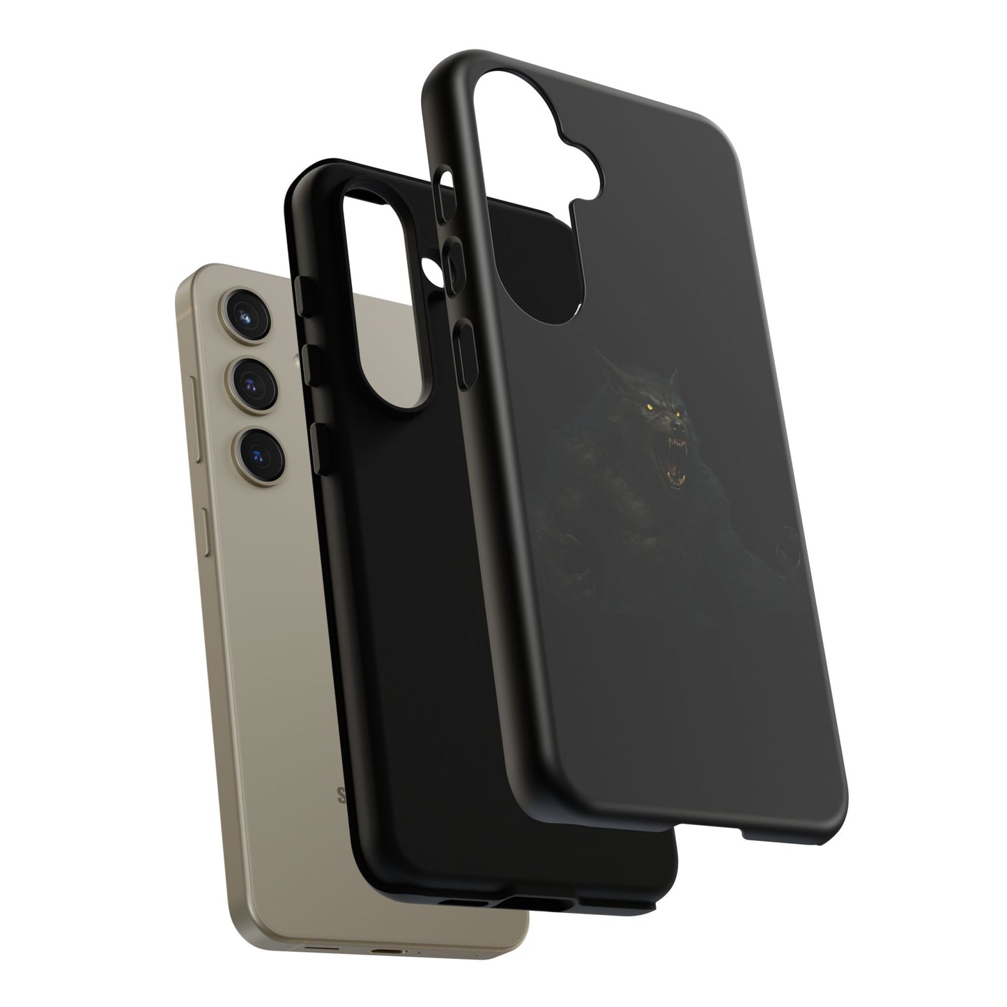 Werewolf Phone Case, Tough Cases, Black Panther Design, Gift for Animal Lovers, Phone Accessories, Fierce Phone Protection