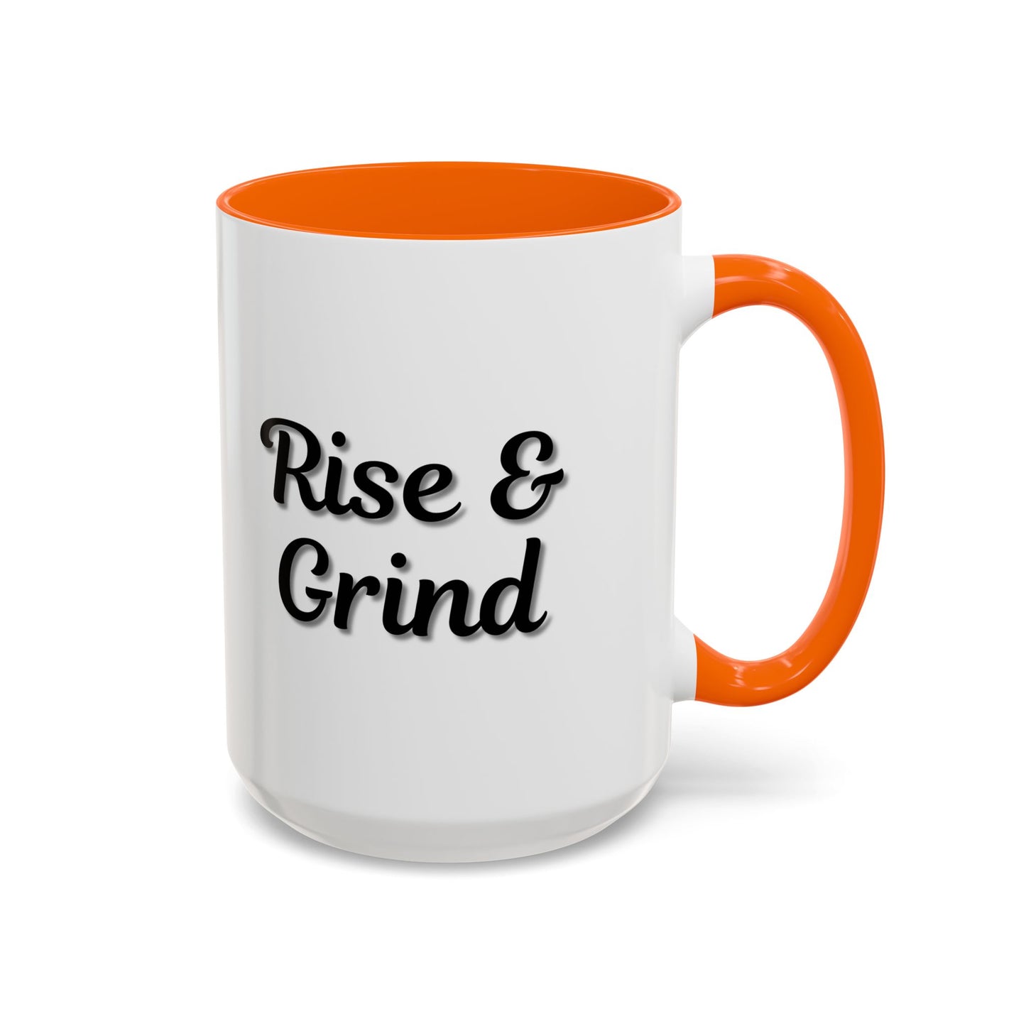 Rise & Grind Coffee Mug – Motivational Black Accent Mug for Daily Inspiration