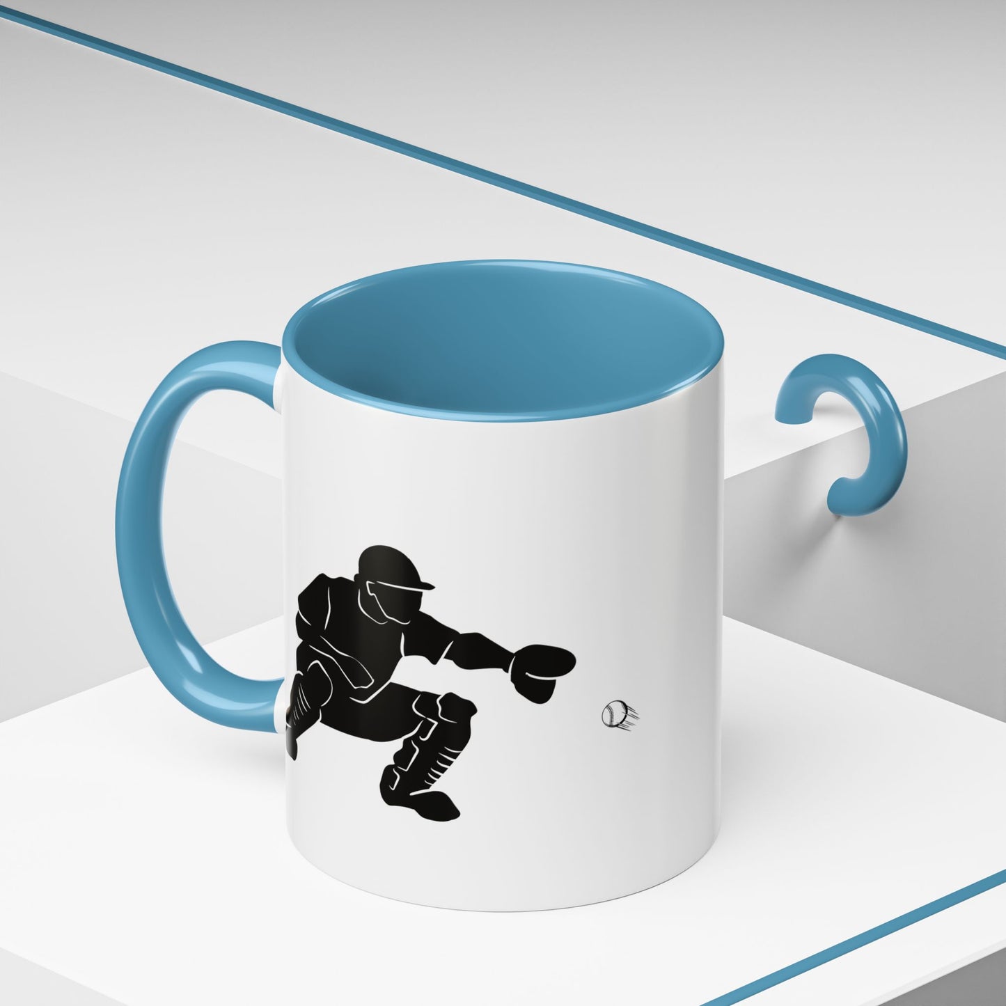 Baseball Catcher Coffee Mug, Sports Gift for Coaches, Black Accent Mug for Fans, Perfect for Birthdays & Celebrations, Unique Cup
