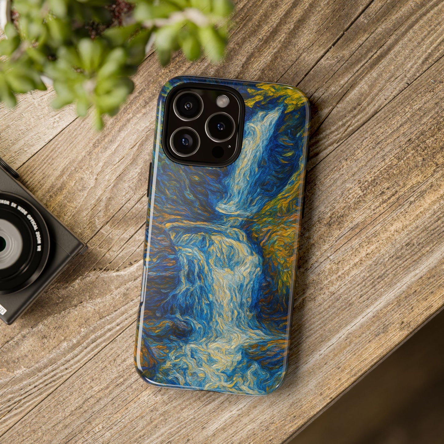Artistic Phone Case - Waterfall Design, Unique Gift, Phone Accessory, Nature Lover, Original Artwork