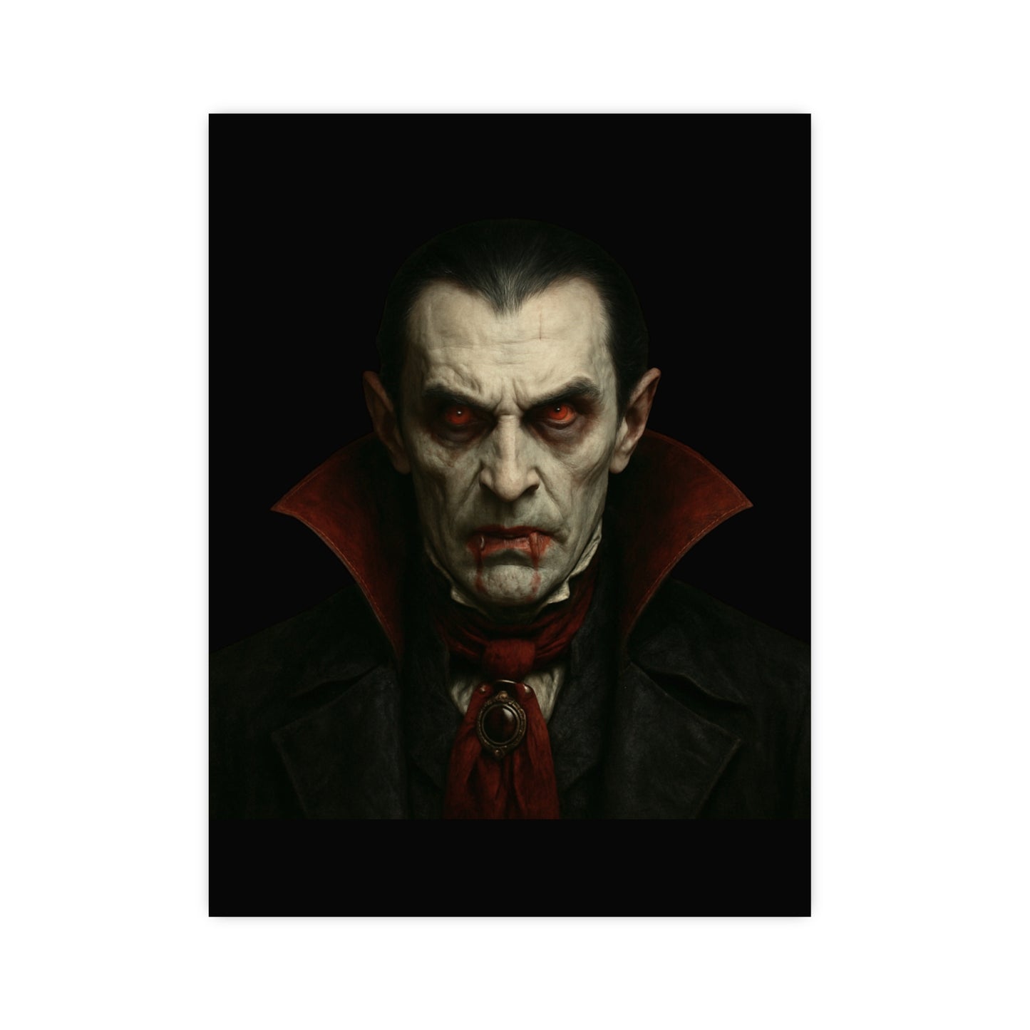 Gothic Vampire Art Poster, Spooky Wall Decor, Horror Room Accent, Perfect for Halloween, Gothic Decor, Home Office Artwork