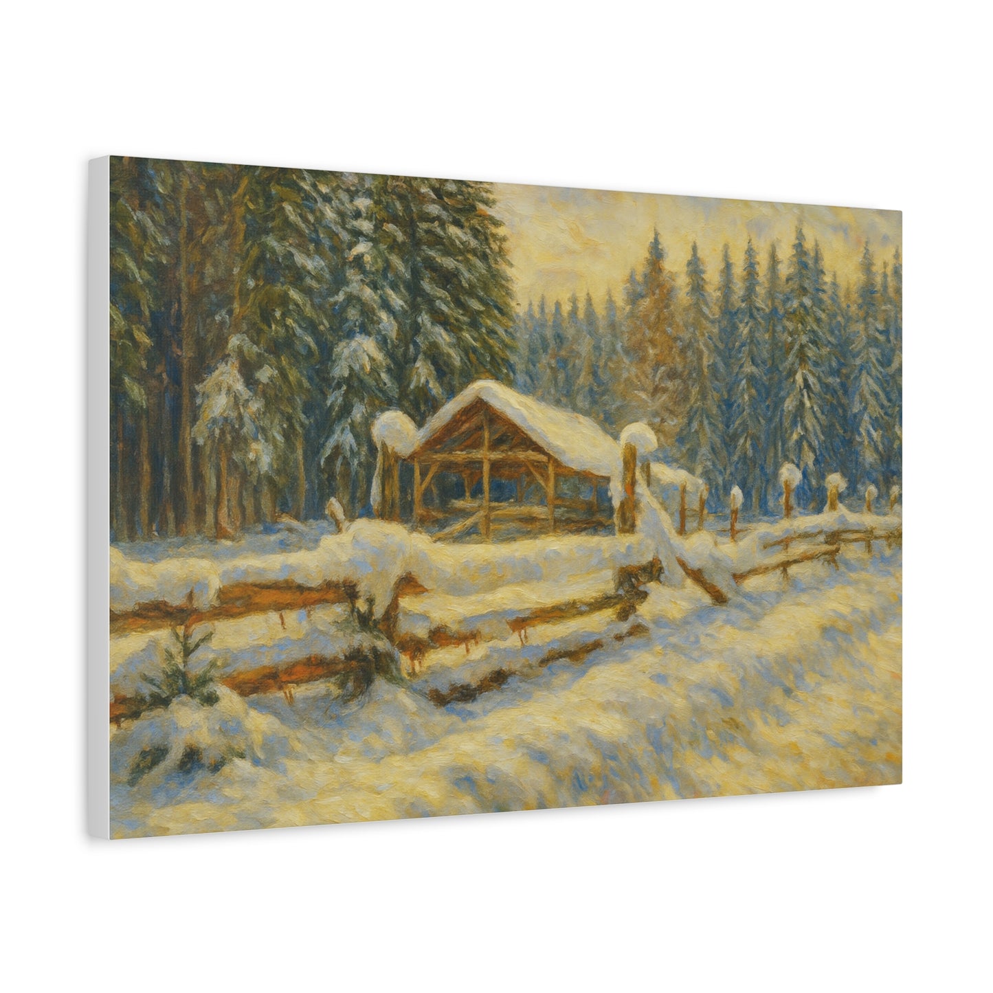 Canvas Wall Art, Winter Landscape Print, Home Decor, Rustic Art, Gift for Nature Lovers, Holiday Decoration