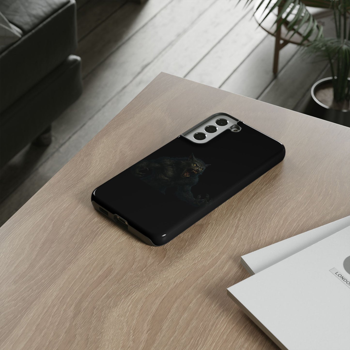 Werewolf Phone Case, Tough Cases, Black Panther Design, Gift for Animal Lovers, Phone Accessories, Fierce Phone Protection