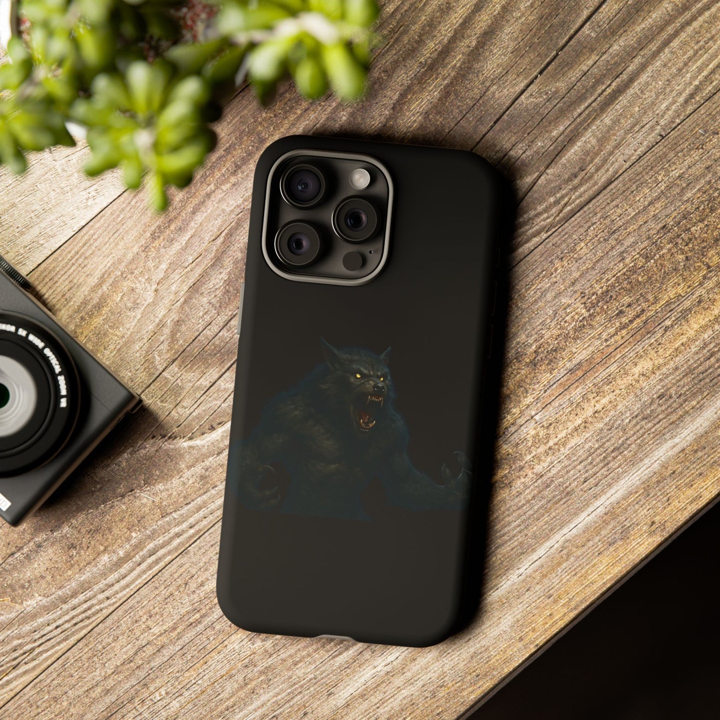 Werewolf Phone Case, Tough Cases, Black Panther Design, Gift for Animal Lovers, Phone Accessories, Fierce Phone Protection