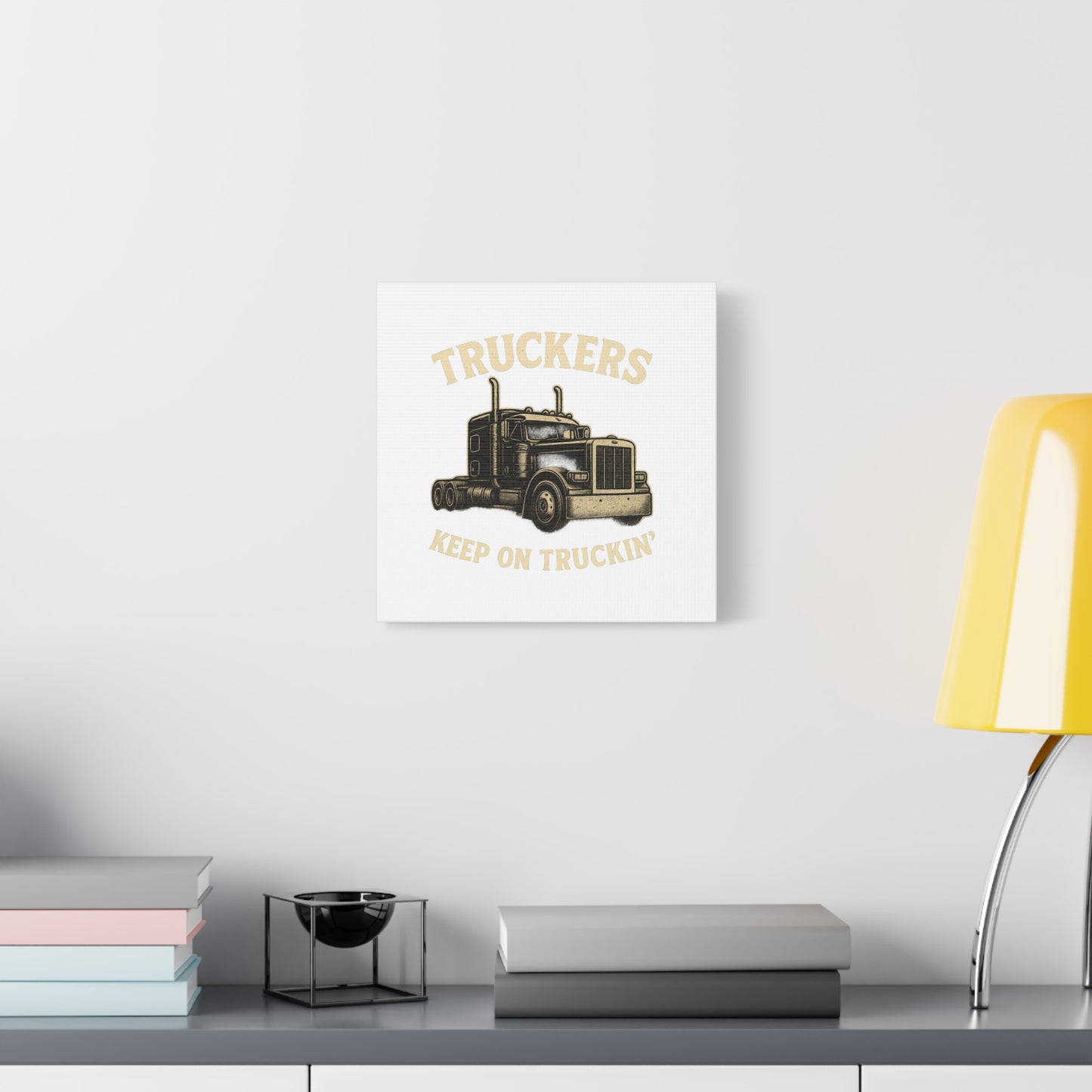 Truckers Canvas Wall Art, Keep on Truckin' Decor, Gift for Drivers, Trucking Artwork, Transportation Gift