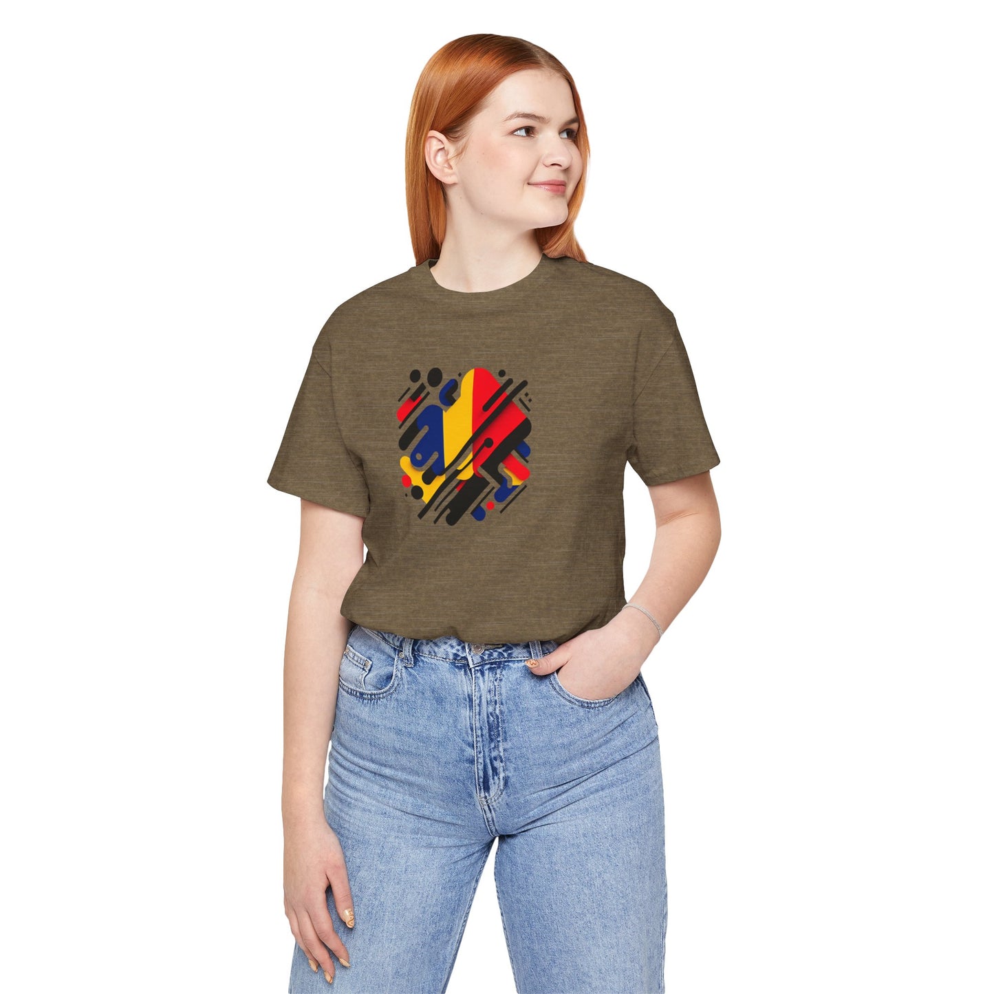Artistic Heart Unisex Jersey Tee - Vibrant Graphic Tee, Casual Wear, Gift for Art Lovers, Birthday Surprise, Everyday Comfort