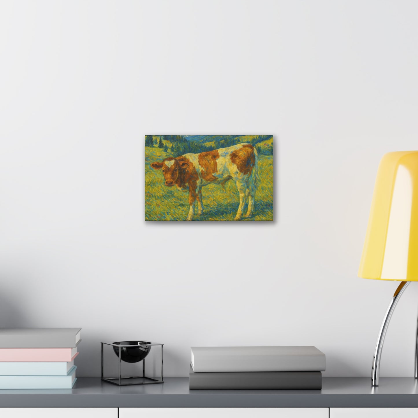 Cow Art Canvas Print, Rustic Farmhouse Decor, Animal Lover Gift, Country Wall Art, Thoughtful Homewarming