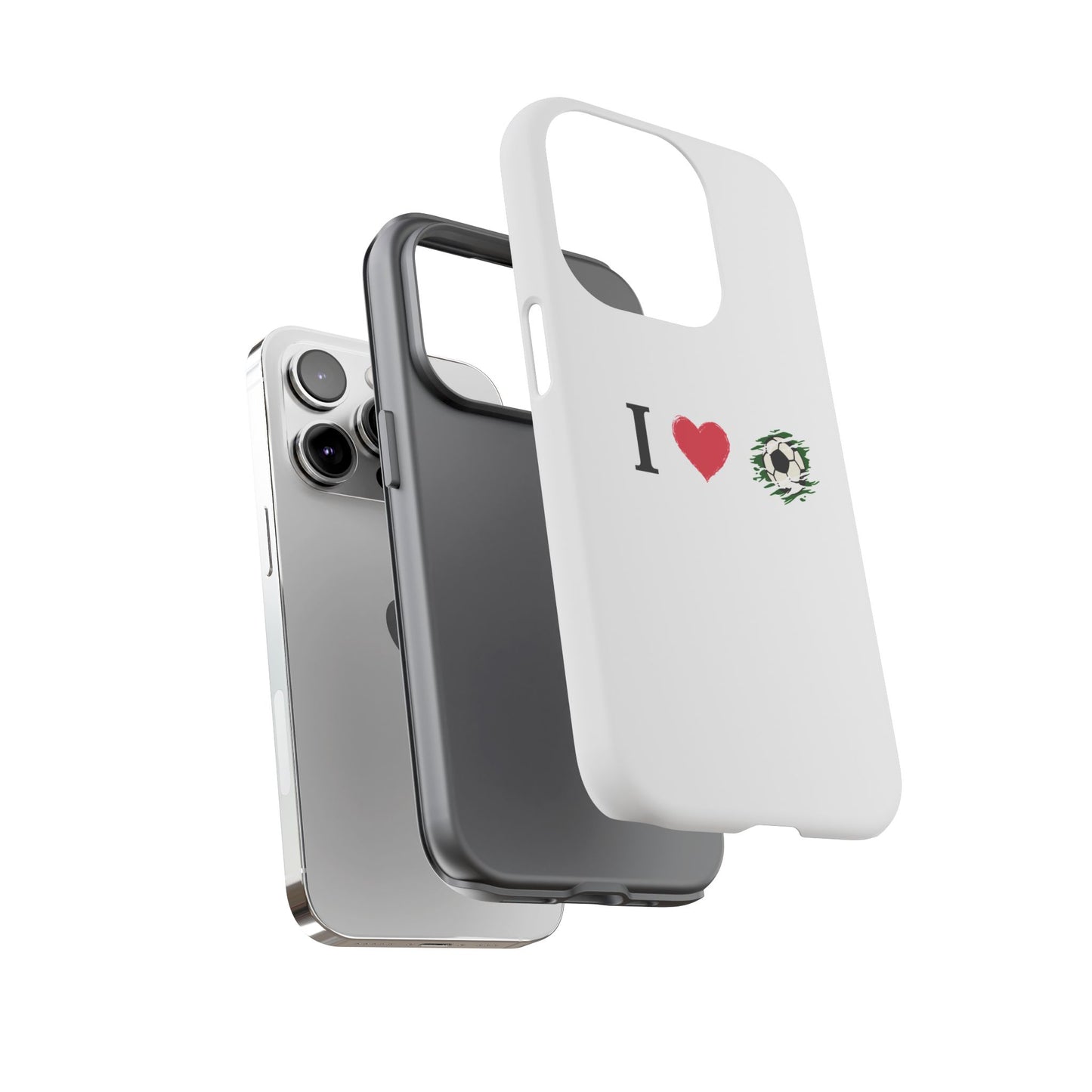 Soccer Phone Case, I Love Soccer, Tough Case Cover, Sporty Phone Accessories, Gift for Soccer Lovers, Unique Soccer Design