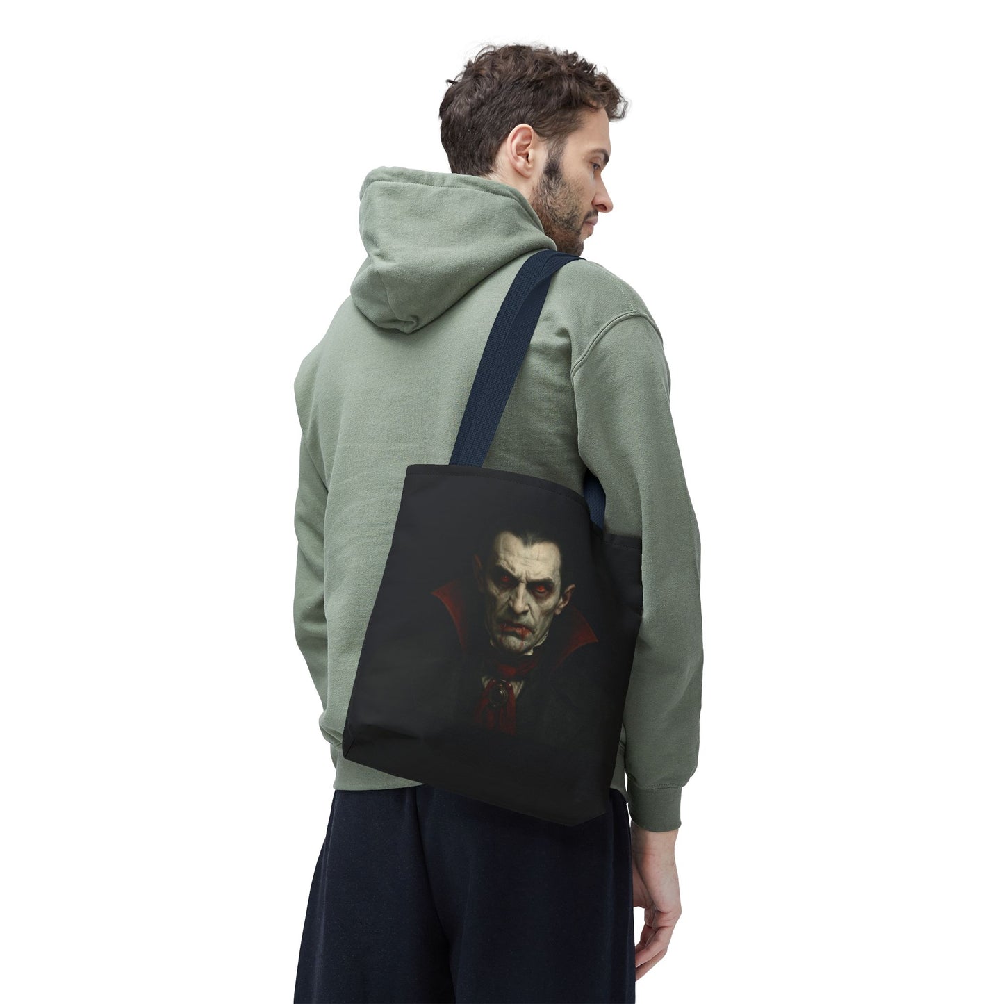 Vampire Haunted Tote Bag, Spooky Shopping Bag, Halloween Accessory, Gothic Style Handbag, Perfect for Halloween Parties, Unisex Tote