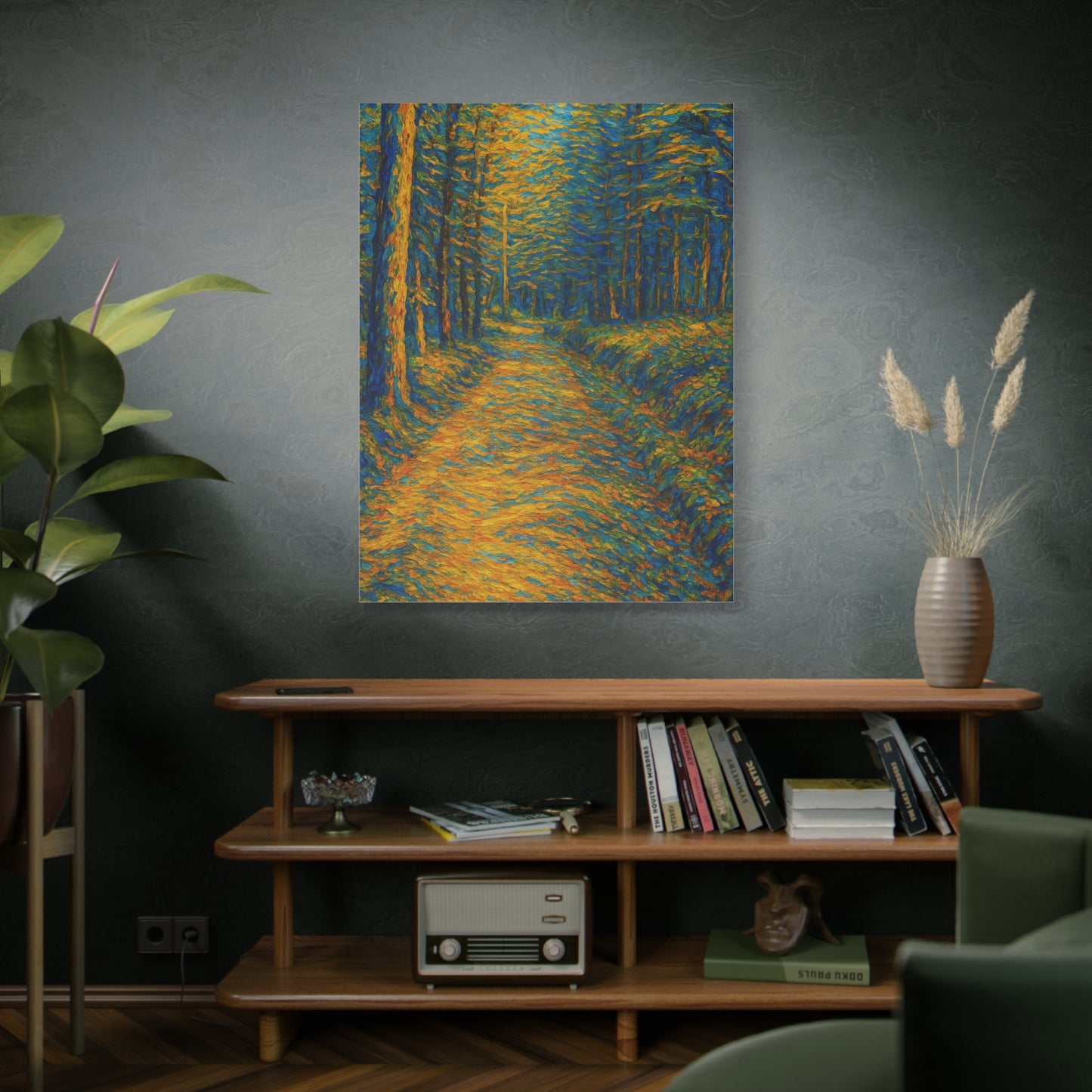 Van Gogh Style Forest Canvas Art | Nature Wall Decor, Home Office Accent, Gift for Nature Lovers, Gallery Wrapped, Living Room Wall Art
