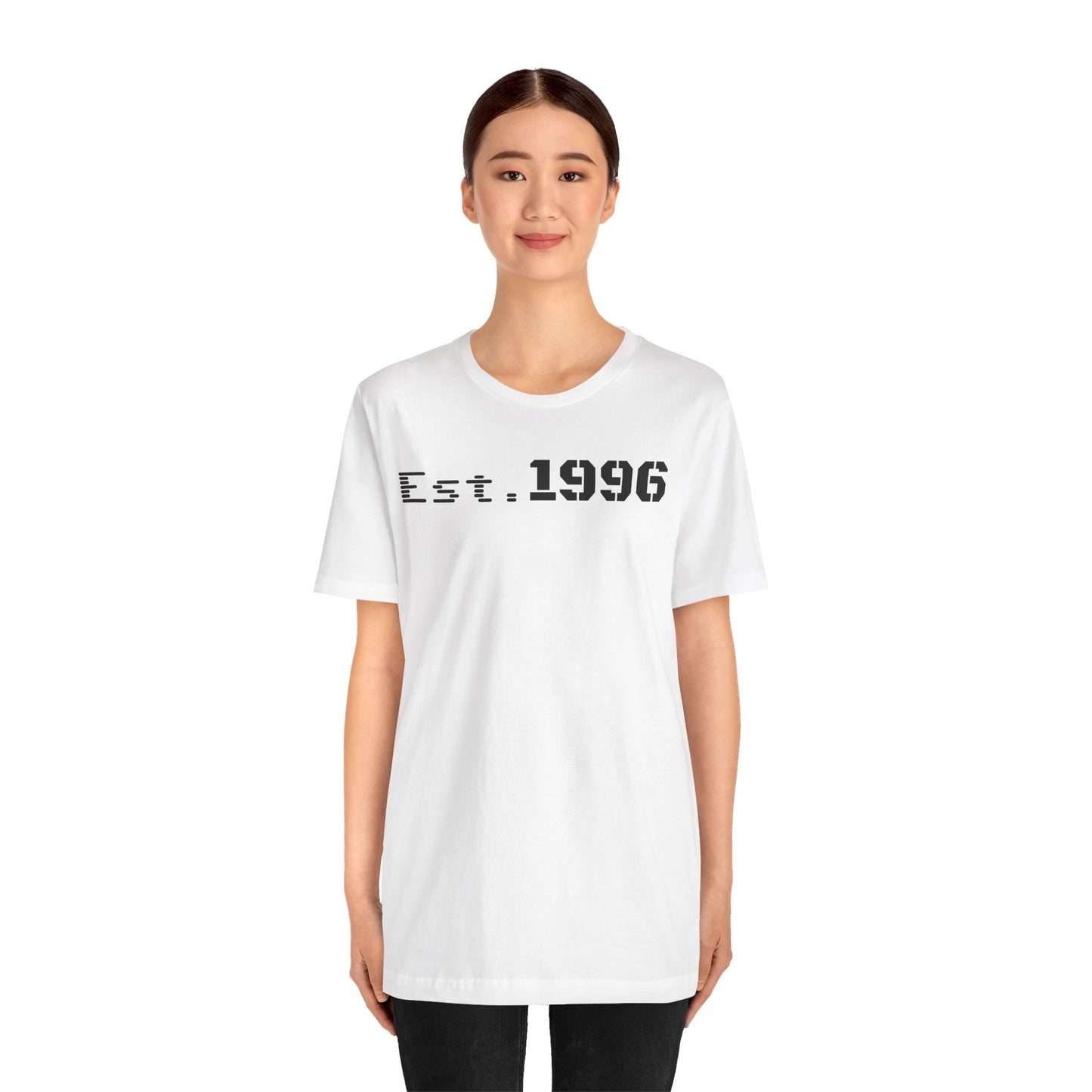 Unisex Jersey Tee - 'Est. 1996' Graphic Shirt, Birthday Gift, Casual Wear, Vintage Style, Retro Fashion, Gift for Him/Her