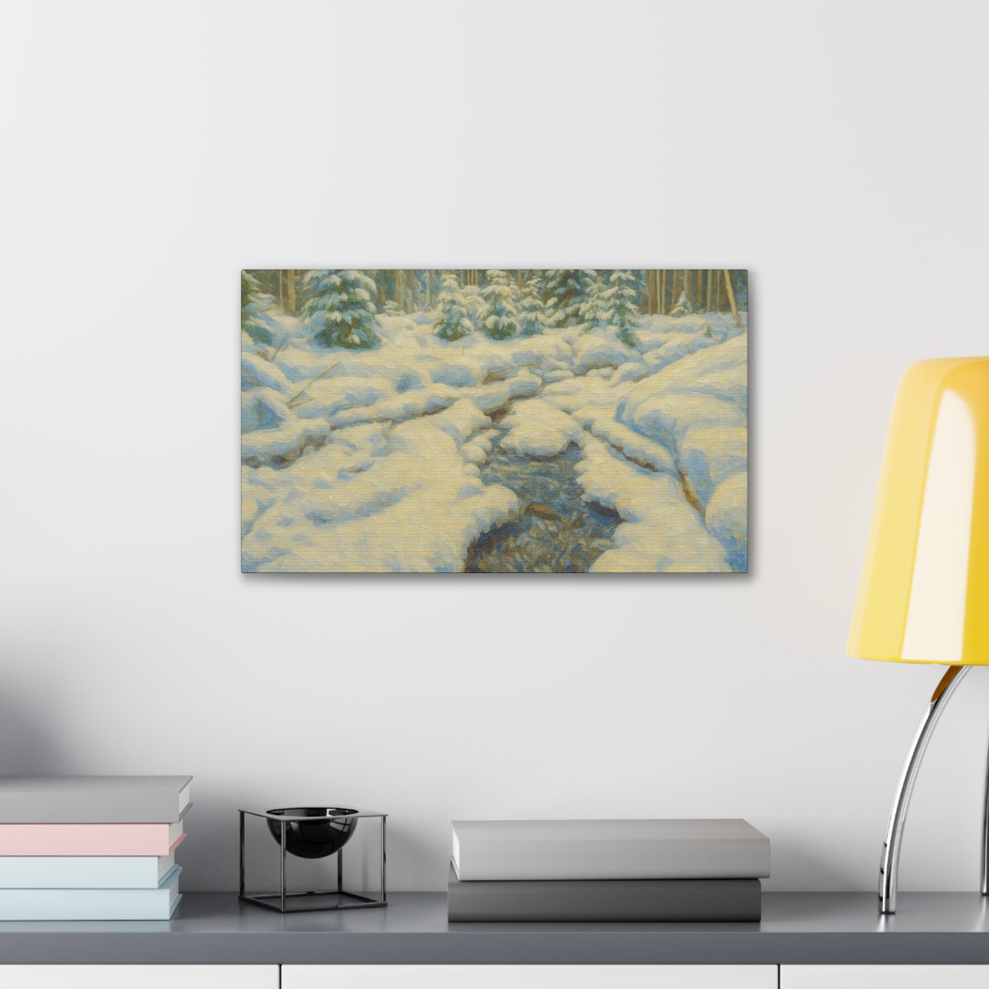 Winter Landscape Canvas Art, Nature Decor, Gallery Wall Art, Cozy Home Accent, Winter Wonderland Painting