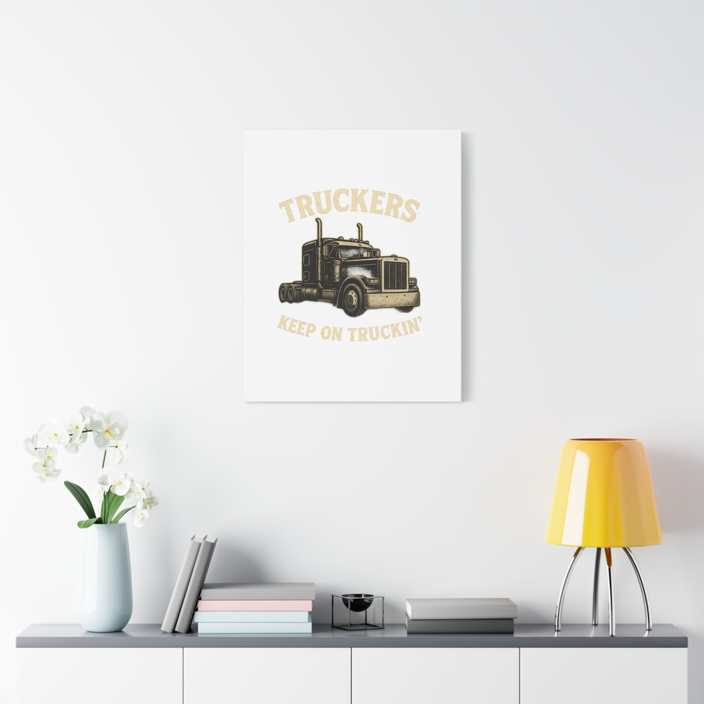 Truckers Canvas Wall Art, Keep on Truckin' Decor, Gift for Drivers, Trucking Artwork, Transportation Gift