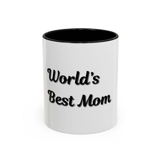 World's Best Mom Accent Coffee Mug - 11oz & 15oz - Perfect Gift for Mother's Day