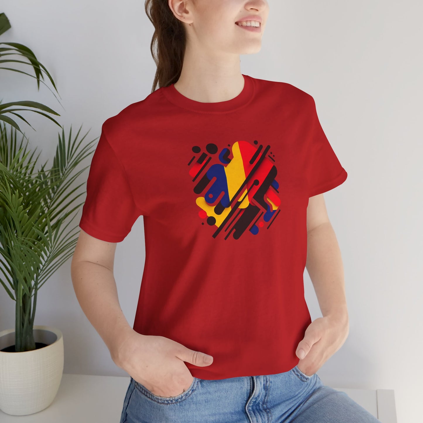 Artistic Heart Unisex Jersey Tee - Vibrant Graphic Tee, Casual Wear, Gift for Art Lovers, Birthday Surprise, Everyday Comfort