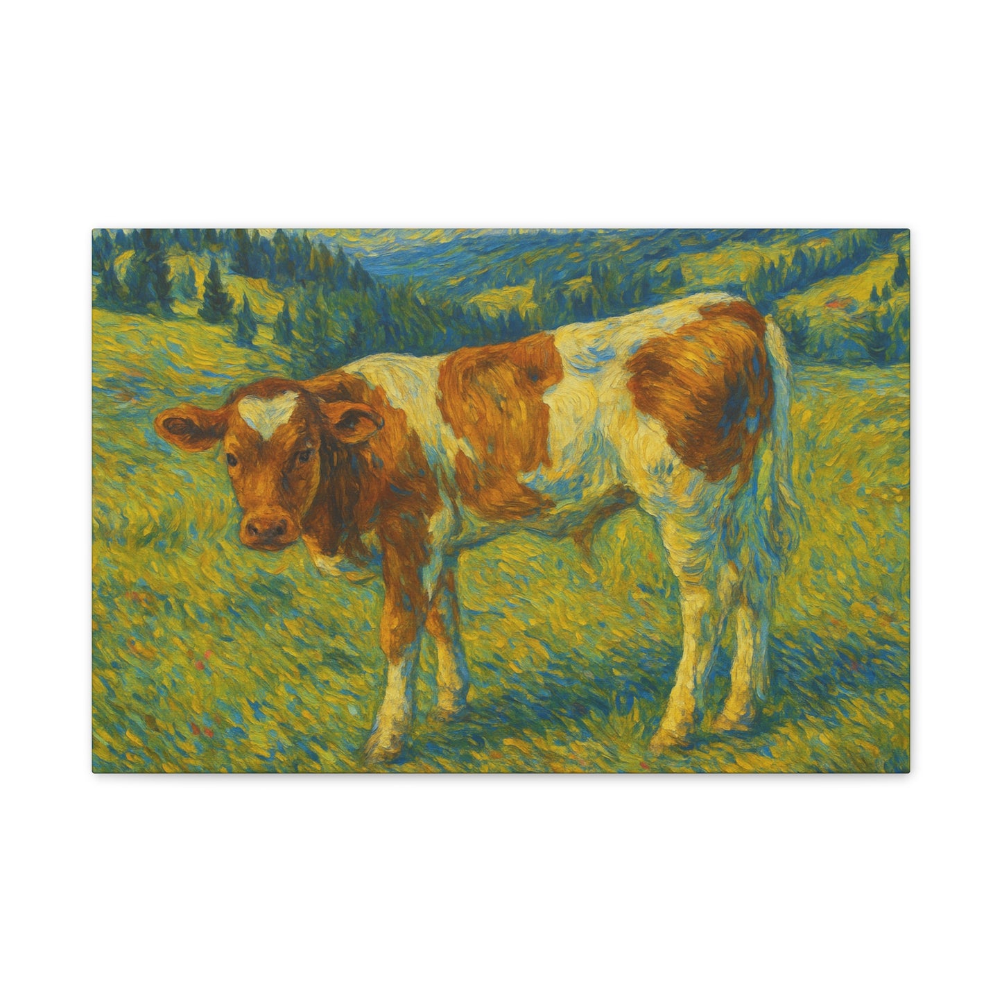 Cow Art Canvas Print, Rustic Farmhouse Decor, Animal Lover Gift, Country Wall Art, Thoughtful Homewarming