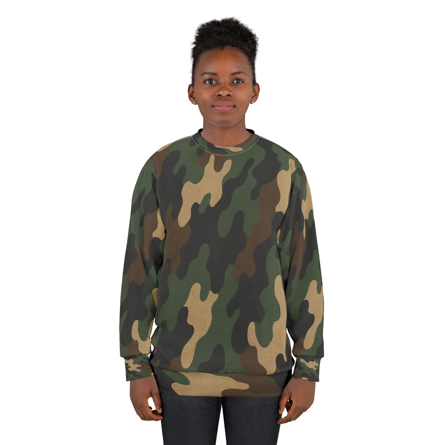 Stylish Camo Unisex Sweatshirt, Cozy Sweatshirt, Trendy Apparel for Outdoor Lovers, Perfect Gift for Adventurers, Versatile Casual Wear