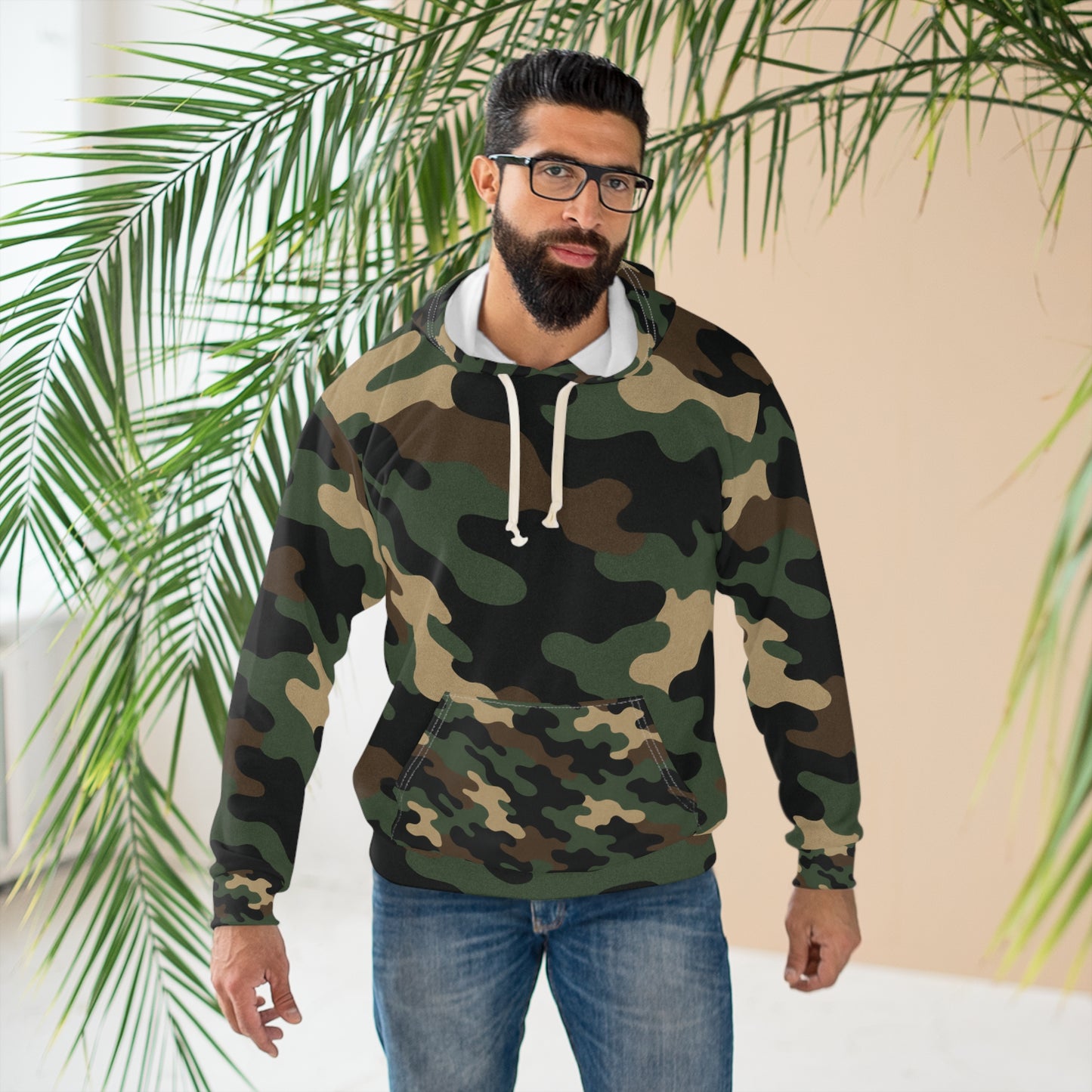 Camo Print Unisex Pullover Hoodie - Stylish, Comfortable, Perfect for Outdoor Adventures, Gifts for Him and Her, Casual Wear, All-Season - product image