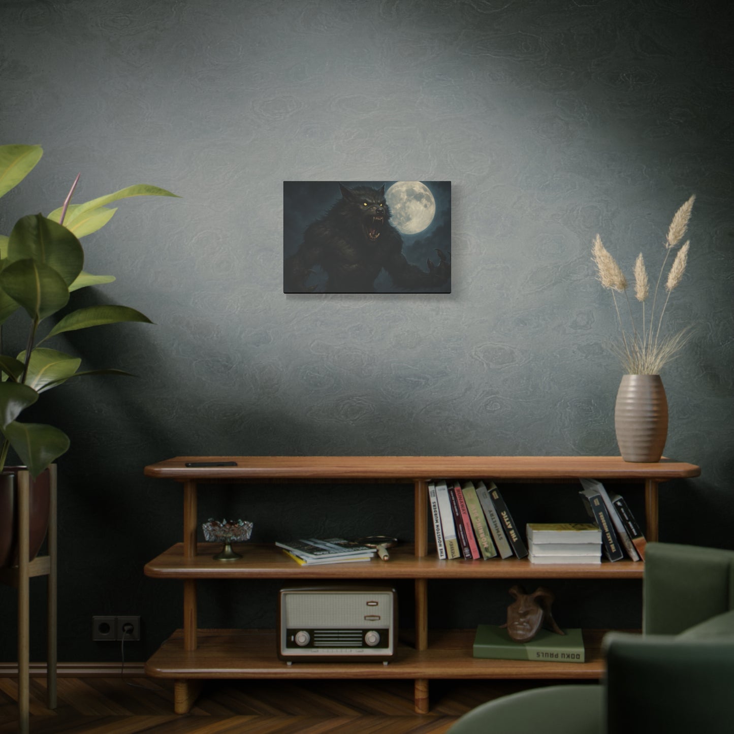 Werewolf Moon Canvas Art | Dark Fantasy Decor for Halloween, Gothic Home, Werewolf Lover Gift, Unique Wall Art, Spooky Decor