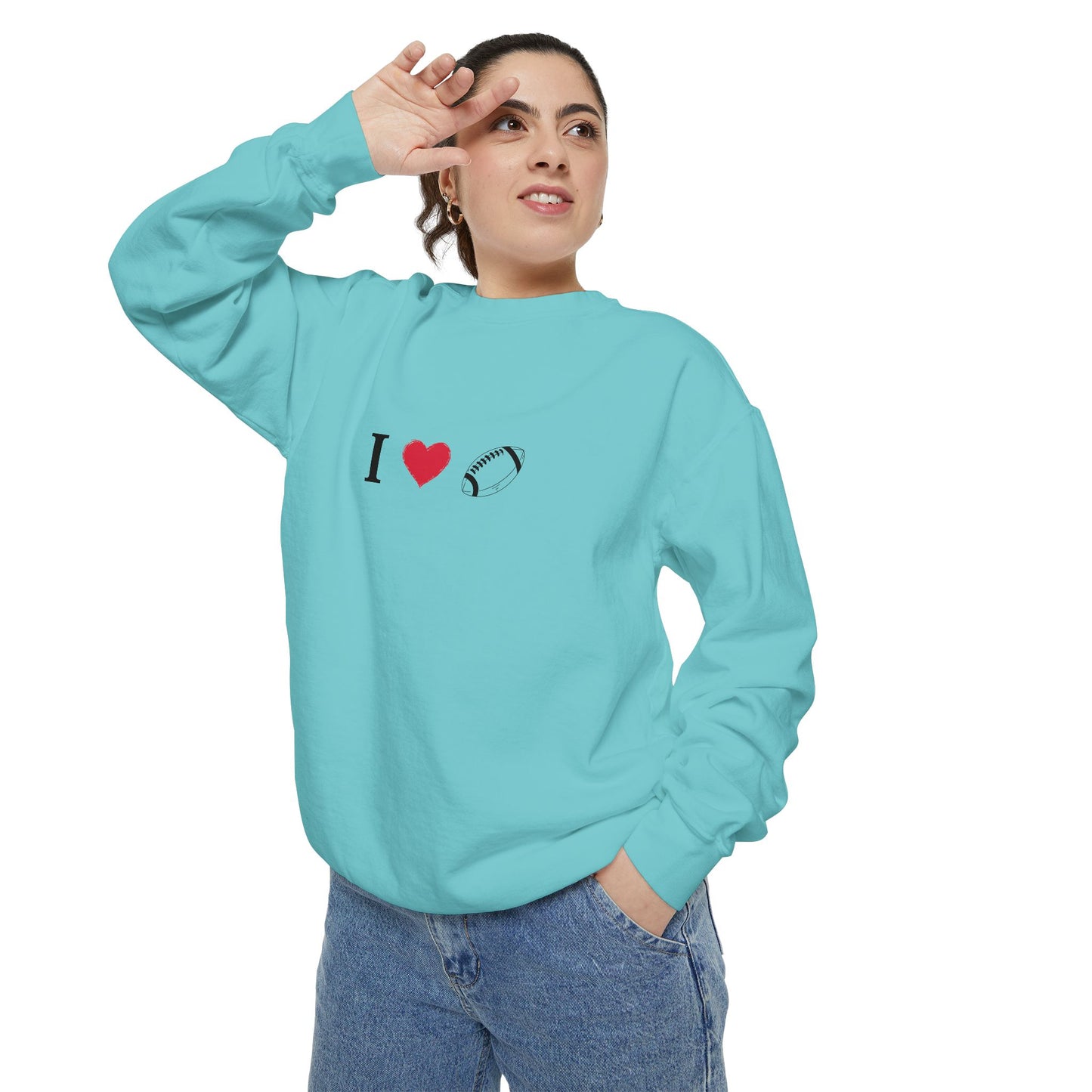 Unisex Sweatshirt, I love Football, Cozy, Perfect for Everyday Wear, Gift Idea for Friends, Couples, and Special Occasions