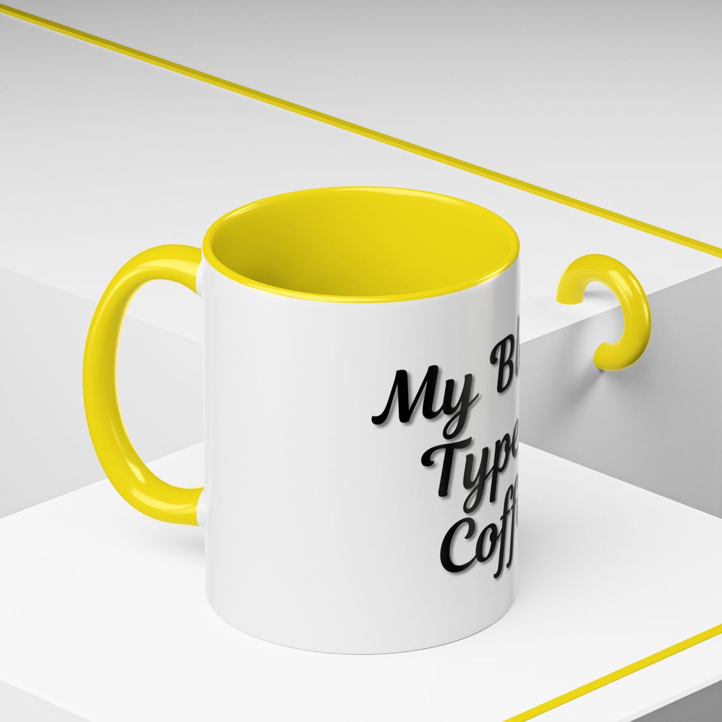 My Blood Type is Coffee Accent Mug - Perfect Gift for Coffee Lovers
