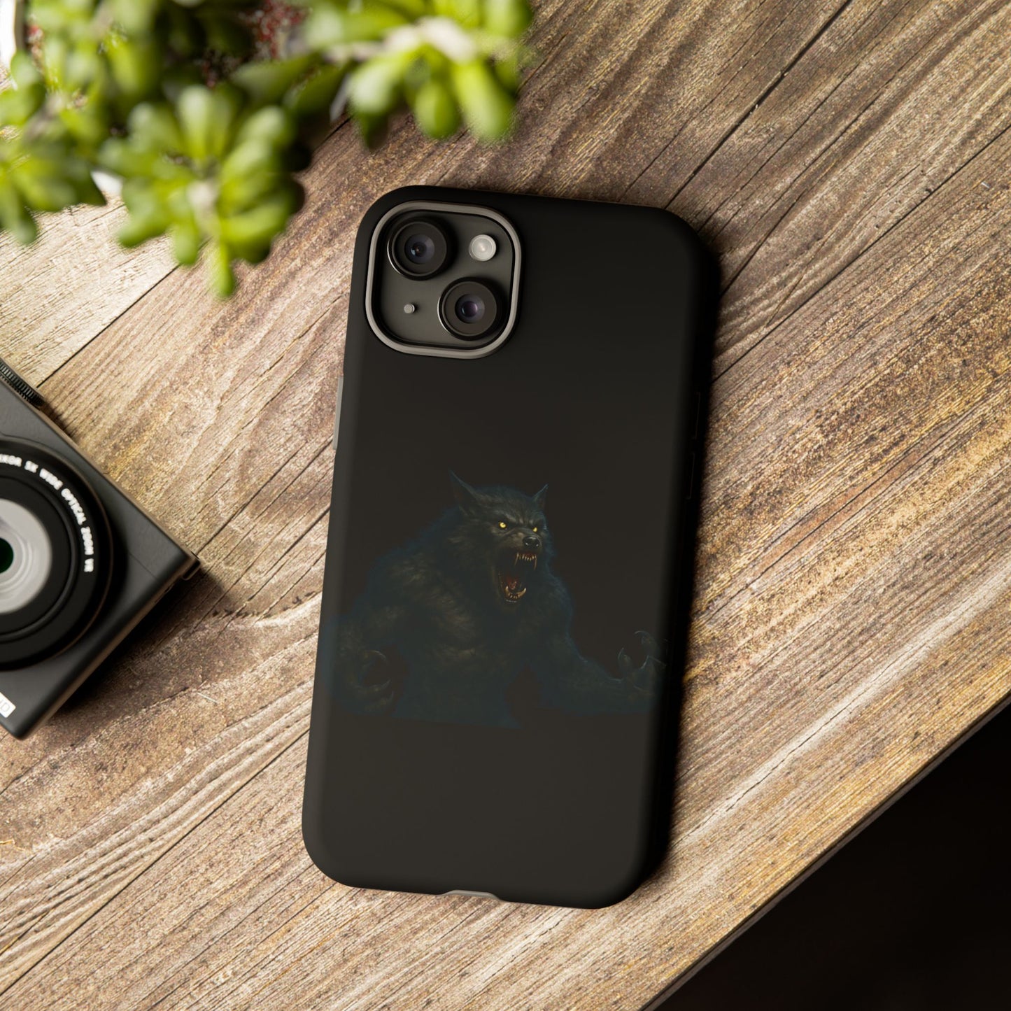 Werewolf Phone Case, Tough Cases, Black Panther Design, Gift for Animal Lovers, Phone Accessories, Fierce Phone Protection
