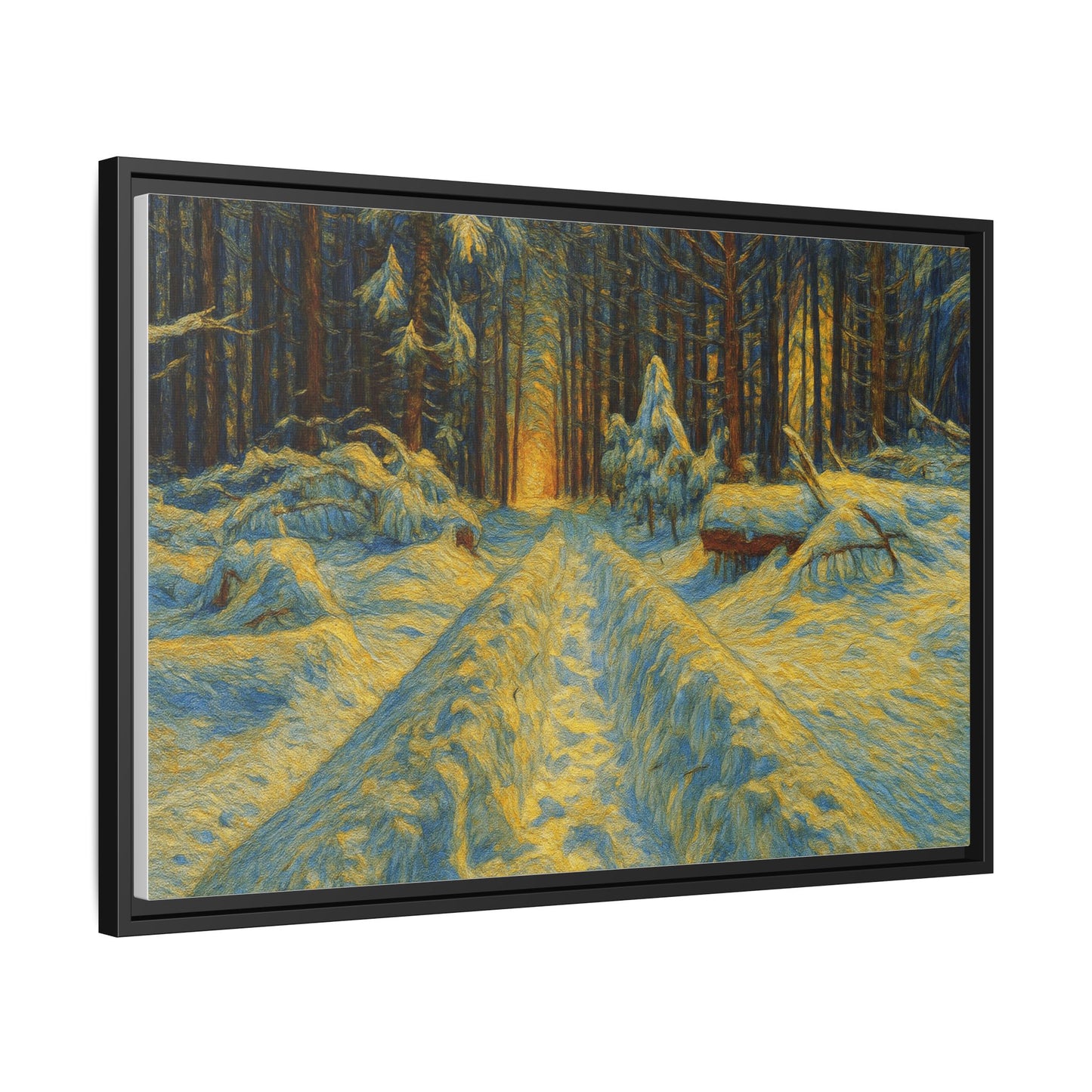 Canvas Art, Winter Landscape Wall Decor, Nature Lovers Gift, Seasonal Decor, Holiday Wall Art, Cozy Home Decoration, Framed Matte Canvas
