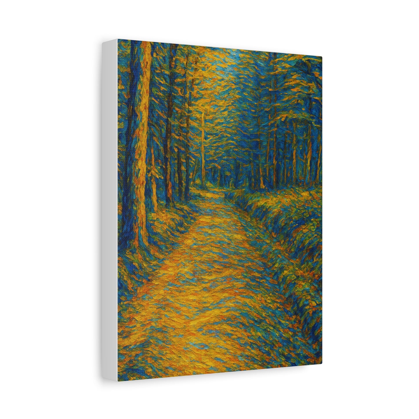 Van Gogh Style Forest Canvas Art | Nature Wall Decor, Home Office Accent, Gift for Nature Lovers, Gallery Wrapped, Living Room Wall Art