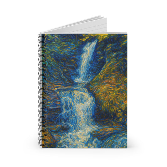 Artistic Spiral Notebook - Waterfall Design, Nature Lover's Journal, Gift for Artists, Study Notebook, Eco-Friendly Stationery