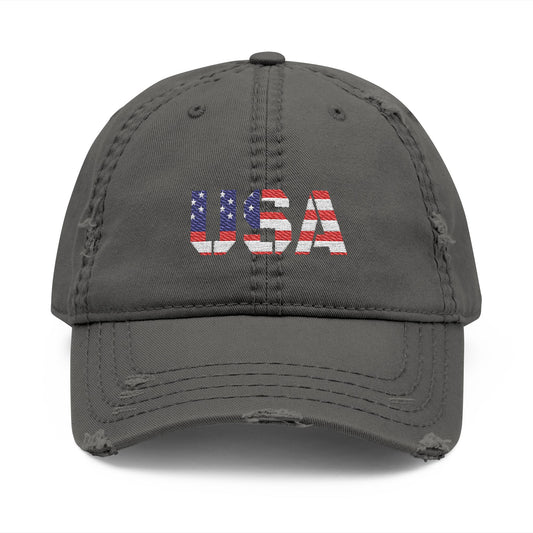 Dad Hat - Distressed USA Patriotic Baseball Cap